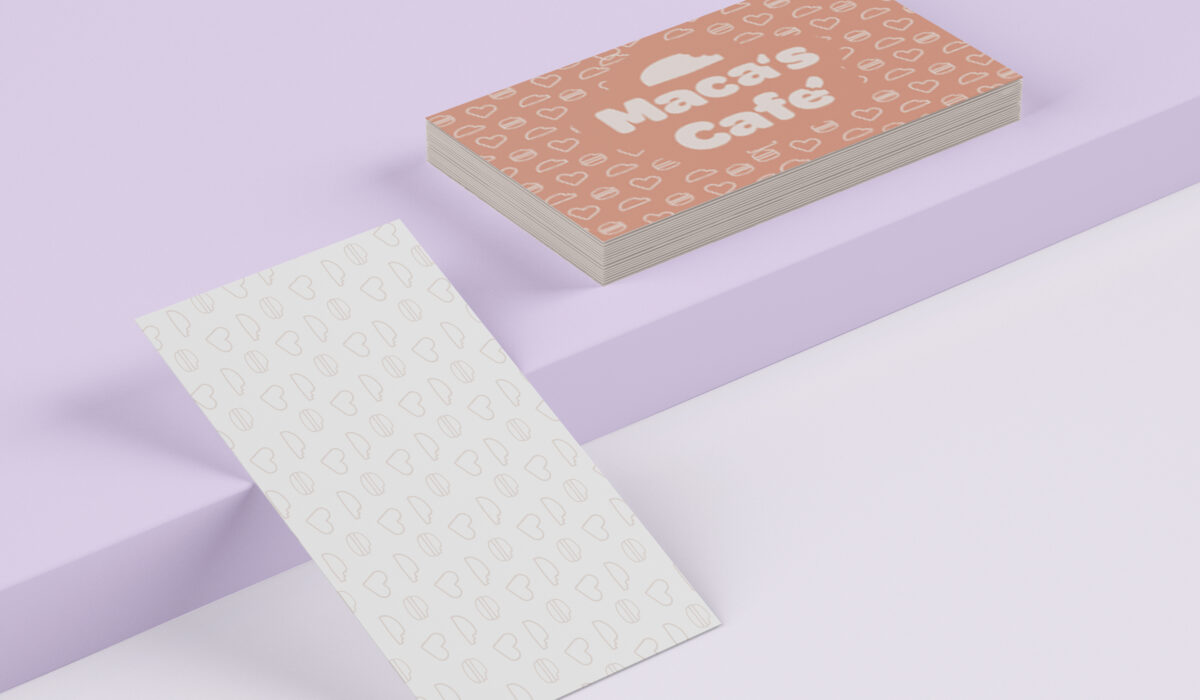 Mock-up de carte de visite mettant en avant un logo fictif fait pour m'entrainer au graphisme et à la création d'identité visuelle ( branding )